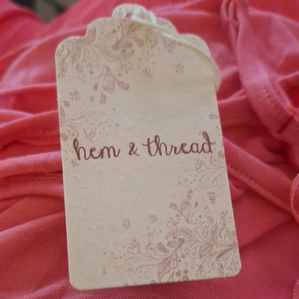 Hem & Thread Pink Midi Flowy Dress. Size Large. - Picture 9 of 9